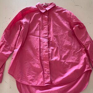 Reformation Will Oversized Hot Pink Button Down